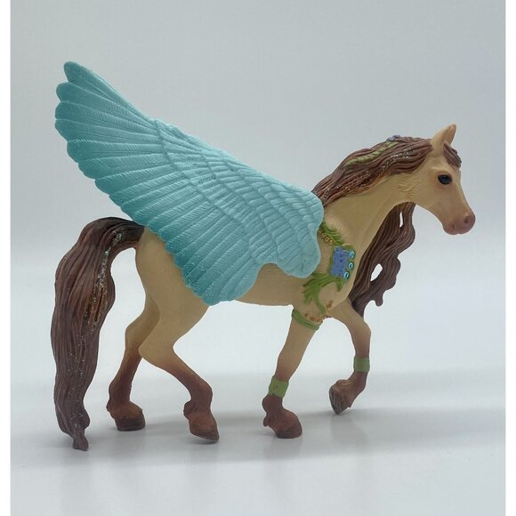 Schleich Bayala Fantasy Winged Horse Pegasus Stallion Blue Brown 70574 - Picture 1 of 3